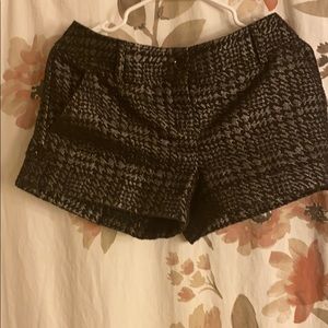 Black houndstooth dress shorts